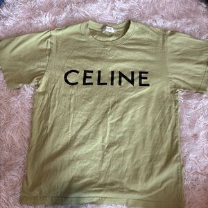 Kids CELINE Green Logo Tee